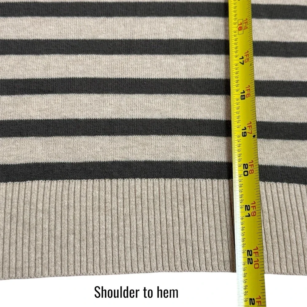 Velvet by Graham and Spencer Alister Striped Crewneck Sweater Cashmere Blend S